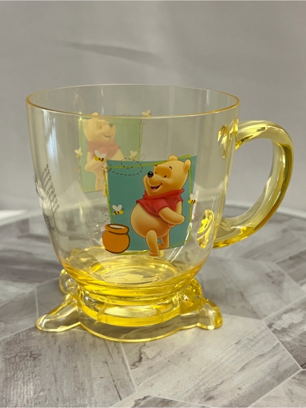 Disney Store Winnie The Pooh Yellow Plastic Mug Honey Pot Cup Collectible